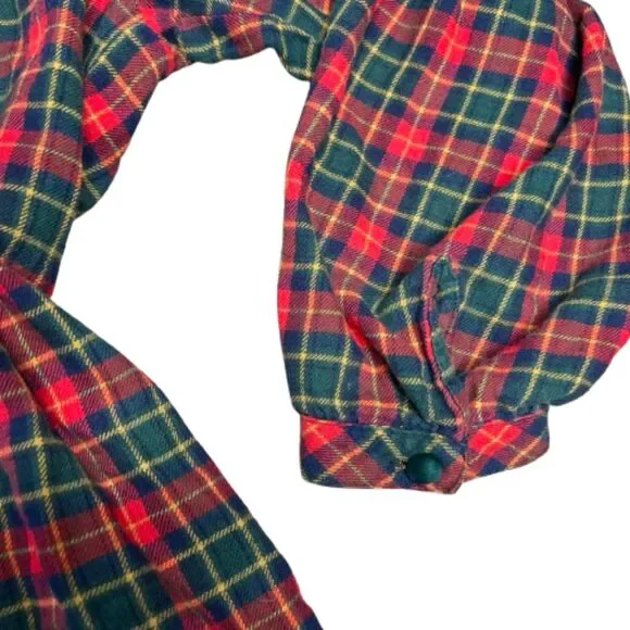 Vintage Victoria's Secret Country Night Plaid & Velvet Shirt Dress Size M - Picture 2 of 5